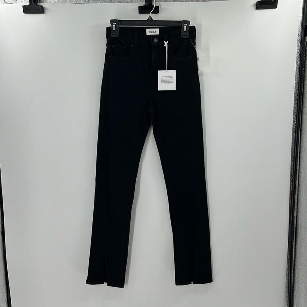 Pistola Women's Teagan High Rise Vented Straight Jeans - Dark Vinyl - 25 - NWT
